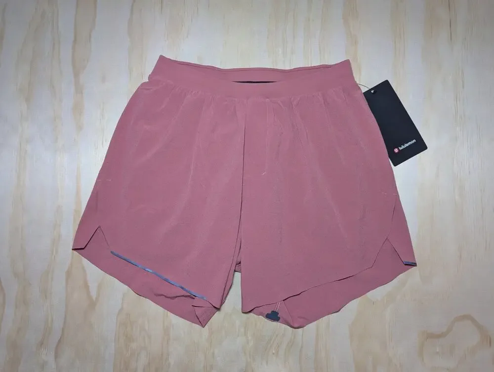 Lululemon Men's Small Fast Free Short 6” Lined Mesh Fabric OOM Brier Rose NEW